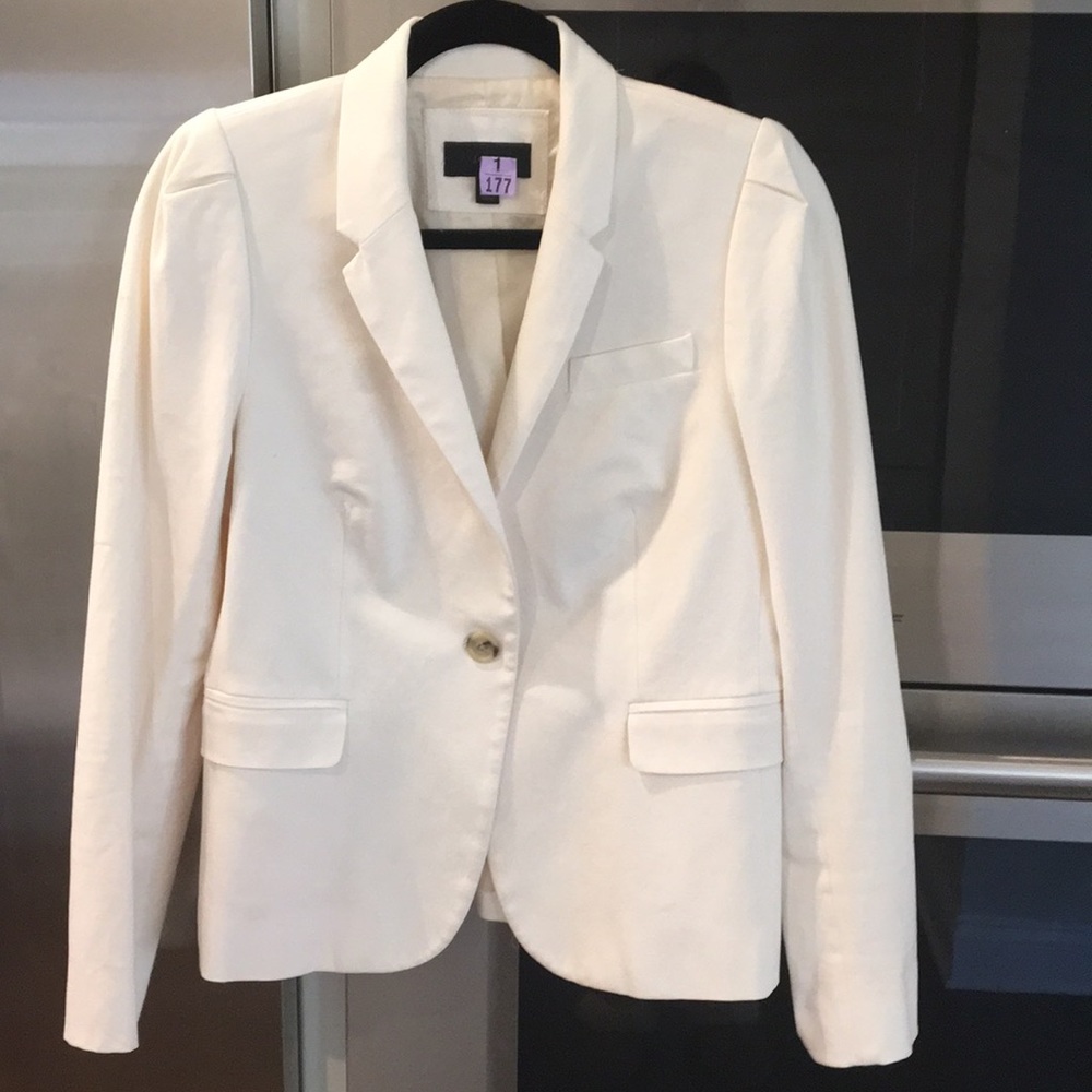 J.Crew winter white puff Shoulder Blazer Size 10